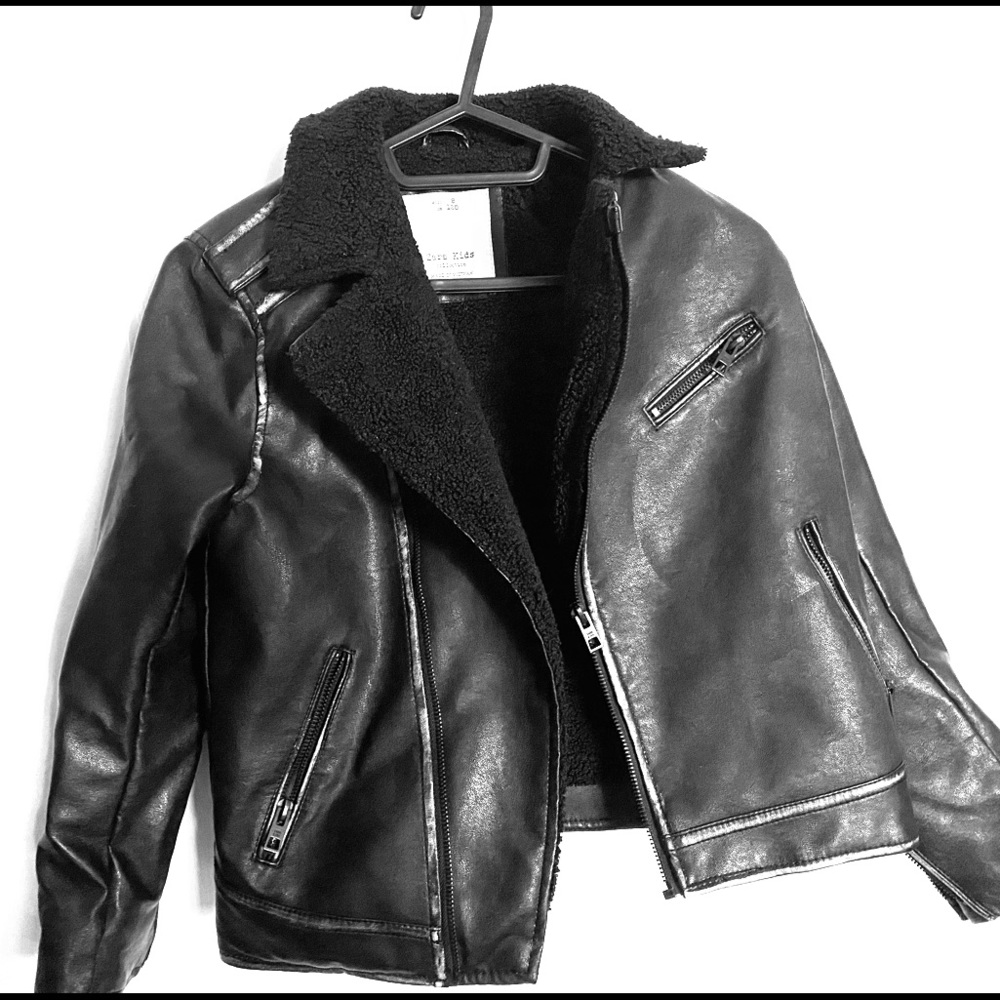 Zara kids leather jacket